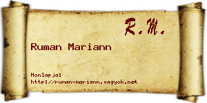 Ruman Mariann névjegykártya