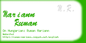 mariann ruman business card